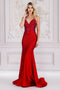 Amelia Couture 3018 V-Neck Mermaid Gown with Heat Stones