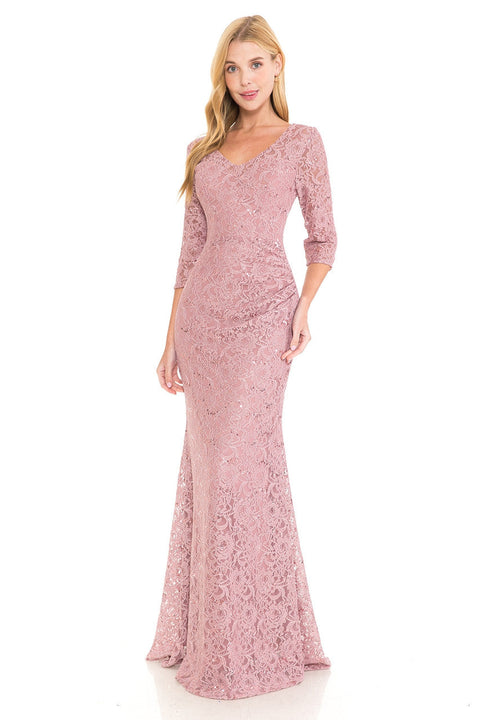 Long Formal  Lace Mother of the Bride Dress Lenovia 5223