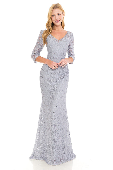 Long Formal  Lace Mother of the Bride Dress Lenovia 5223