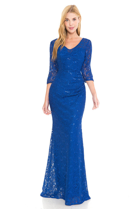 Long Formal  Lace Mother of the Bride Dress Lenovia 5223