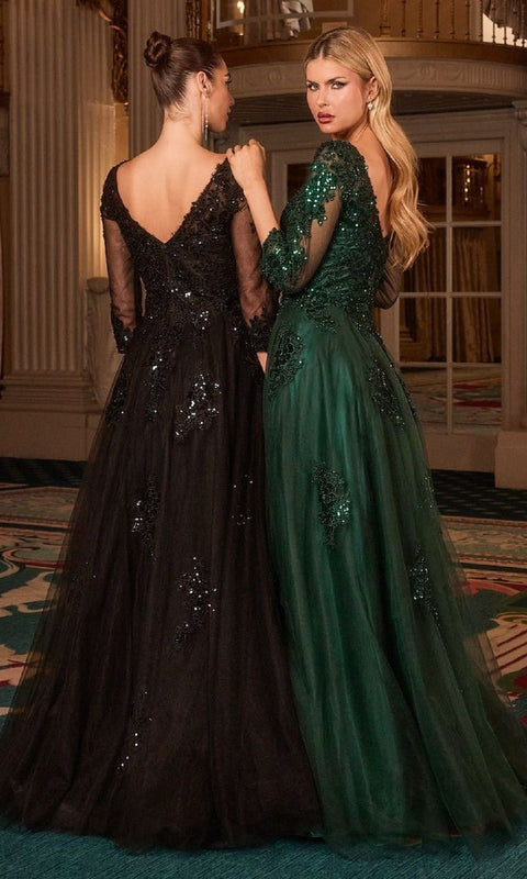 Ladivine J883 Long Formal Gown with Elegant Silhouette
