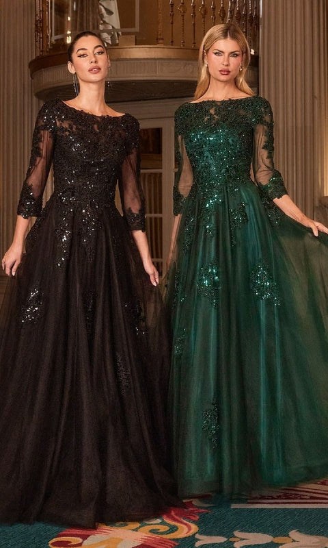 Ladivine J883 Long Formal Gown with Elegant Silhouette