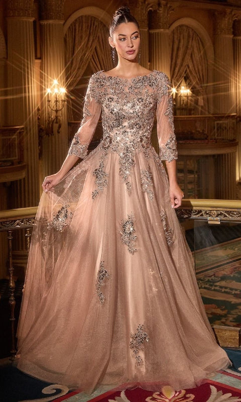 Ladivine J883 Long Formal Gown with Elegant Silhouette