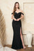 Juno M1026 Off-Shoulder Slit Gown with Elegant Drape and Flattering Fit