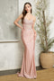 Juno M1027's Exquisite Strapless Embroidered Gown with Elegant Slit