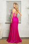 Juno M1031: Glittering Sleeveless Corset Gown with Side Slit