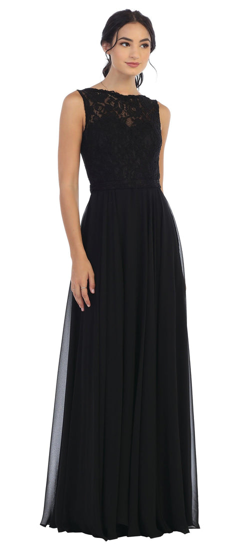 Eva Fashion 3299 Sleeveless Lace Chiffon Prom & Evening Gown