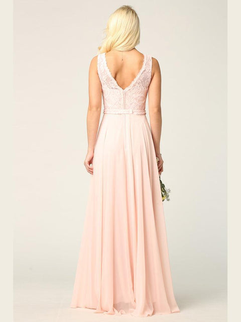 Eva Fashion 3299 Sleeveless Lace Chiffon Prom & Evening Gown
