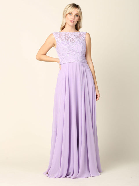 Eva Fashion 3299 Sleeveless Lace Chiffon Prom & Evening Gown