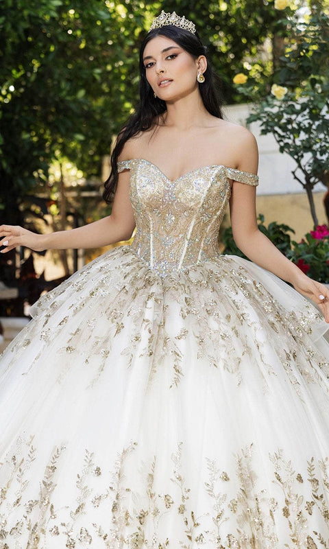 May Queen LK261 Embellished Basque Ballgown with Elegant Silhouette