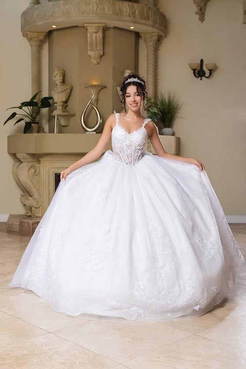 May Queen LK269 - Floral Lace Ballgown