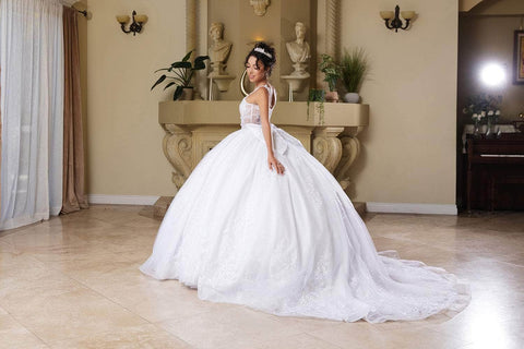 May Queen LK269 - Floral Lace Ballgown
