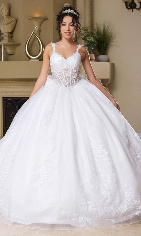 May Queen LK269 - Floral Lace Ballgown