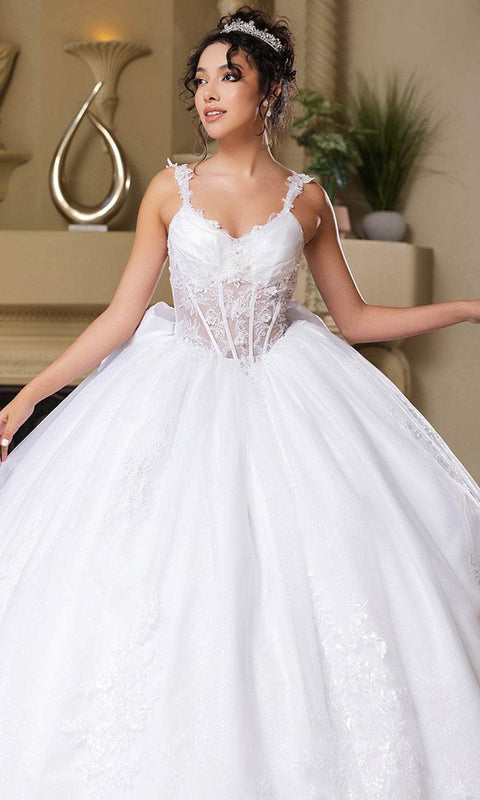 May Queen LK269 - Floral Lace Ballgown