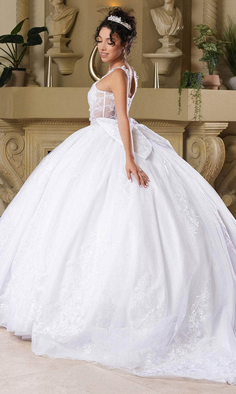 May Queen LK269 - Floral Lace Ballgown