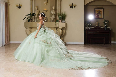 May Queen LK272 Enchanted 3D Floral Ballgown with Whimsical Silhouette