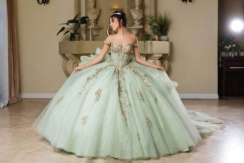 May Queen LK272 Enchanted 3D Floral Ballgown with Whimsical Silhouette
