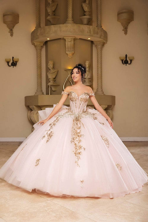 May Queen LK272 Enchanted 3D Floral Ballgown with Whimsical Silhouette