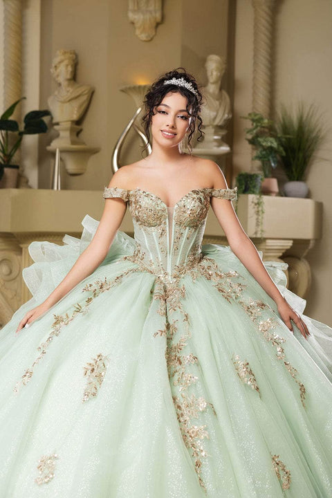 May Queen LK272 Enchanted 3D Floral Ballgown with Whimsical Silhouette