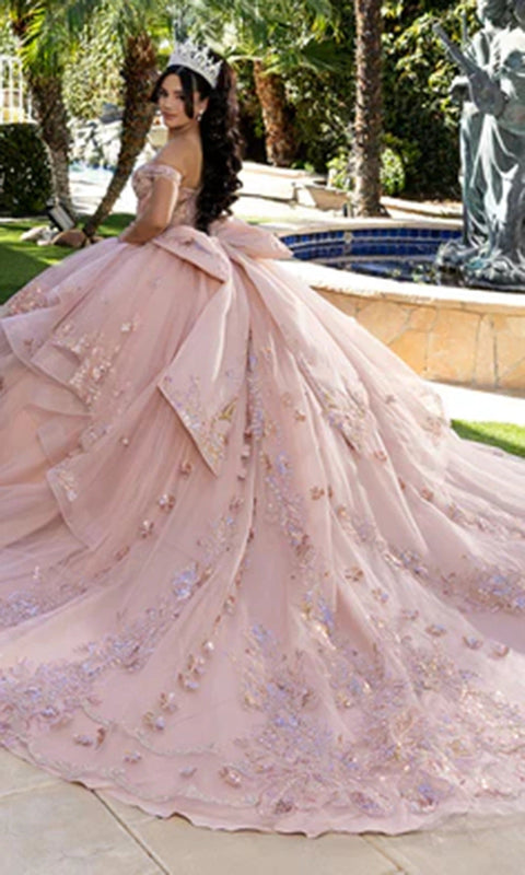 May Queen LK293 Off Shoulder Lace Applique Quinceanera Ball Gown – 8