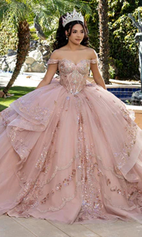 May Queen LK293 Off Shoulder Lace Applique Quinceanera Ball Gown – 6
