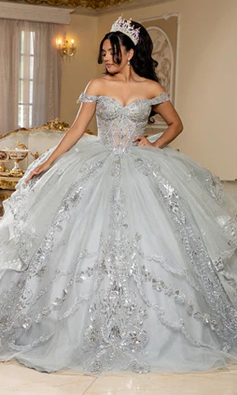 May Queen LK293 Off Shoulder Lace Applique Quinceanera Ball Gown – 8
