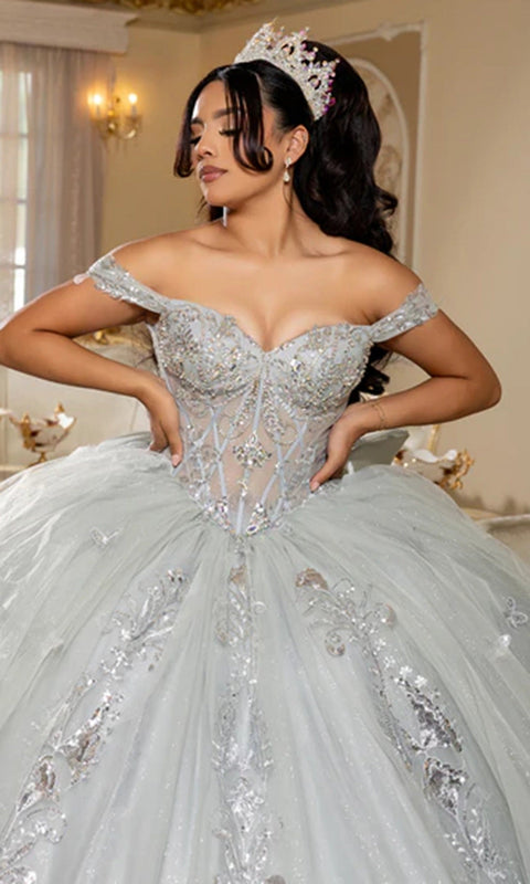 May Queen LK293 Off Shoulder Lace Applique Quinceanera Ball Gown – 20