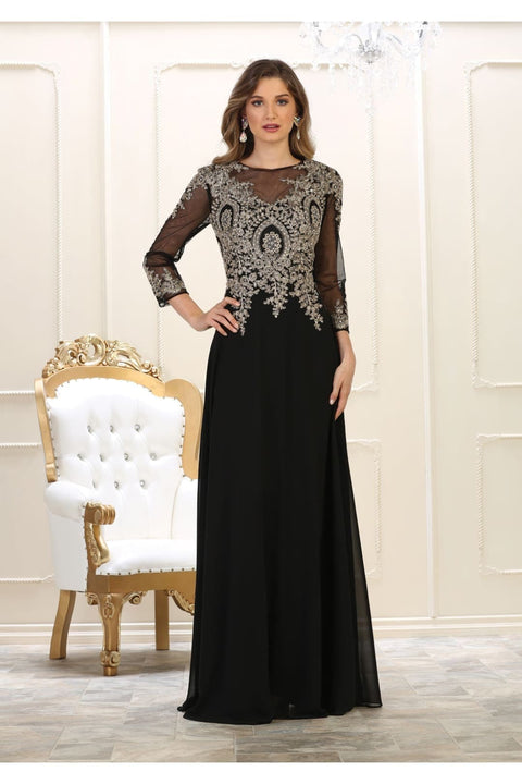 May Queen MQ1549 Plus Size Mother of the Bride Dress with Embroidery