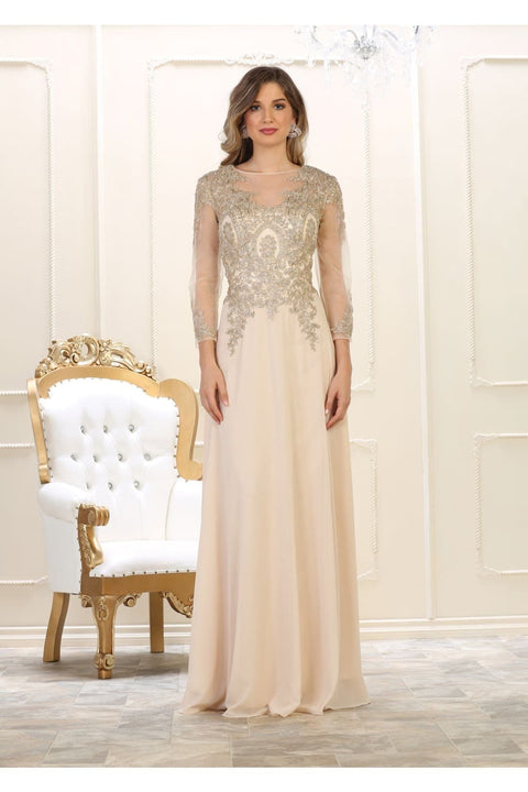 May Queen MQ1549 Plus Size Mother of the Bride Dress with Embroidery