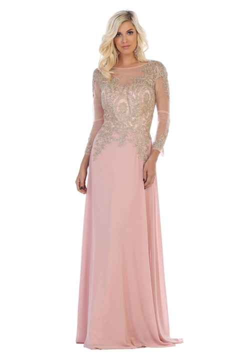 May Queen MQ1549 Plus Size Mother of the Bride Dress with Embroidery
