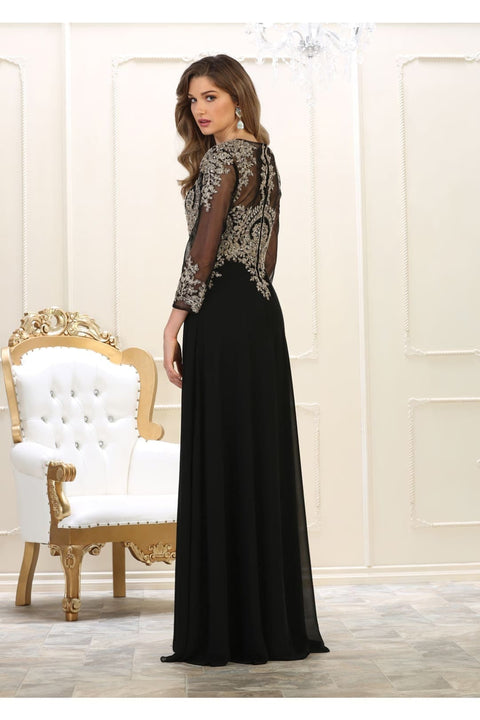 May Queen MQ1549 Plus Size Mother of the Bride Dress with Embroidery