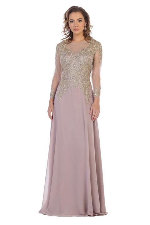 May Queen MQ1549 Plus Size Mother of the Bride Dress with Embroidery