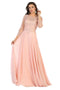 May Queen MQ1615N Plus Size Embroidered Long Dress for Mother of the Bride