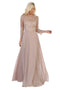 May Queen MQ1615N Plus Size Embroidered Long Dress for Mother of the Bride