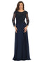 May Queen MQ1615N Plus Size Embroidered Long Dress for Mother of the Bride