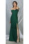 May Queen MQ1825 Off-Shoulder Fitted Evening Dress