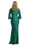 May Queen MQ1831 Elegant 3/4 Sleeve Plus-Size Gown