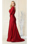 May Queen MQ1833 Long-Sleeve Stretch Bodycon Evening Dress