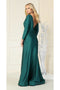 May Queen MQ1833 Long-Sleeve Stretch Bodycon Evening Dress