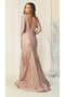 May Queen MQ1833 Long-Sleeve Stretch Bodycon Evening Dress