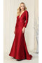 May Queen MQ1833 Long-Sleeve Stretch Bodycon Evening Dress