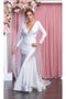 May Queen MQ1833 Long-Sleeve Stretch Bodycon Evening Dress