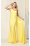 Chic Stretch Jersey One-Shoulder Yellow Prom Dress