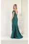 May Queen MQ1855 Cold-Shoulder Bodycon Prom Dress with Slit