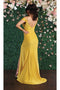 May Queen MQ1855 Cold-Shoulder Bodycon Prom Dress with Slit