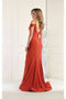 May Queen MQ1855 Cold-Shoulder Bodycon Prom Dress with Slit