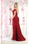 May Queen MQ1855 Cold-Shoulder Bodycon Prom Dress with Slit