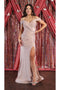 May Queen MQ1855 Cold-Shoulder Bodycon Prom Dress with Slit