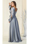 May Queen MQ1857 Split Long-Sleeve High-Slit Elegant Evening Gown