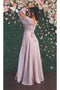 May Queen MQ1857 Split Long-Sleeve High-Slit Elegant Evening Gown